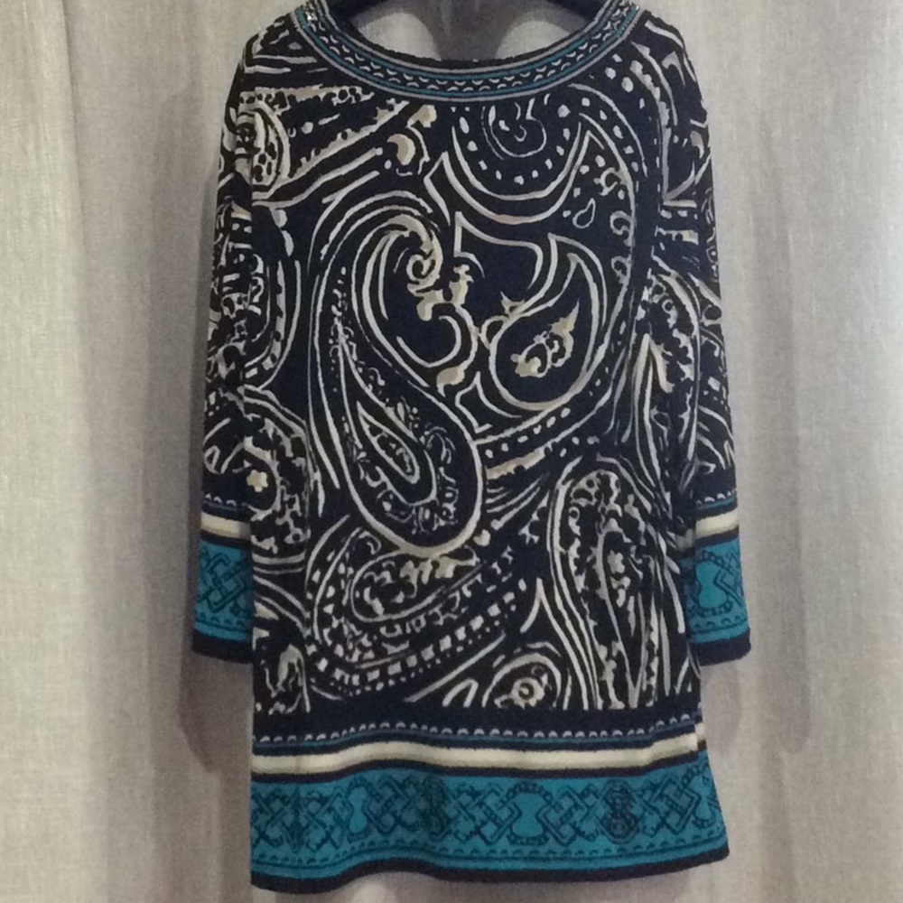 JM COLLECTION PAISLEY BLOUSE - Picture 8 of 8